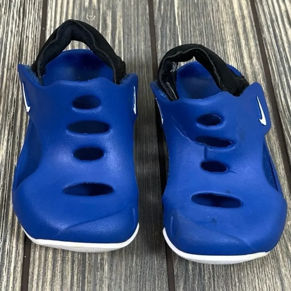 Nike Sunray Protect 3 Toddler KId Sandals Blue Black‎ White Size 6C Summer Beach